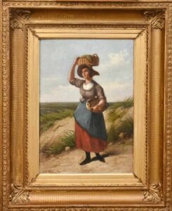 Otterbeek -vrouw met manden - schilderij na restauratie